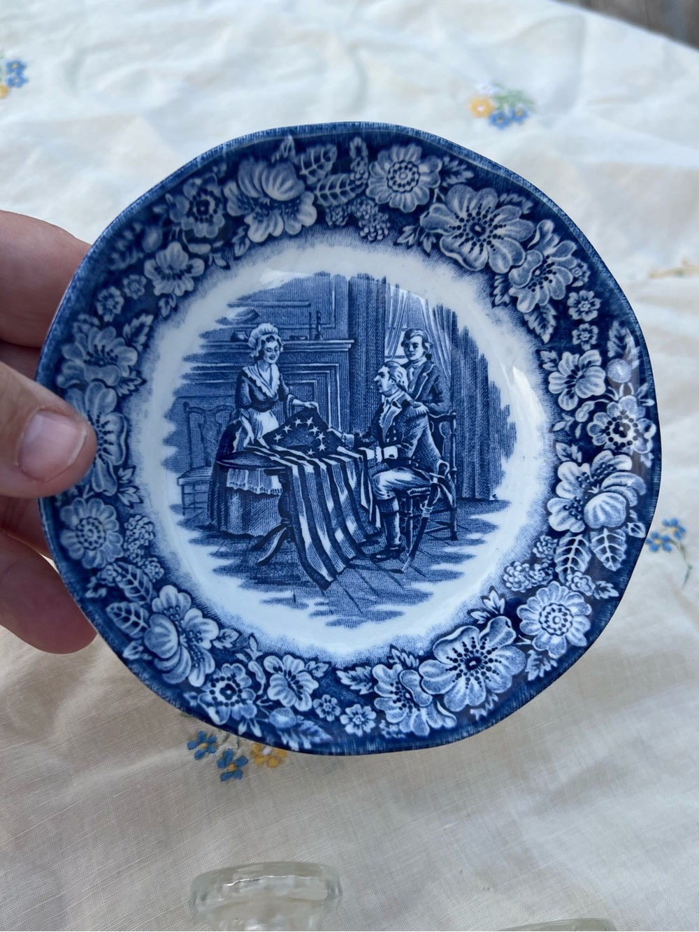 Liberty Blue Staffordshire Ironstone Betsy Ross Small Bowl fruit ect.